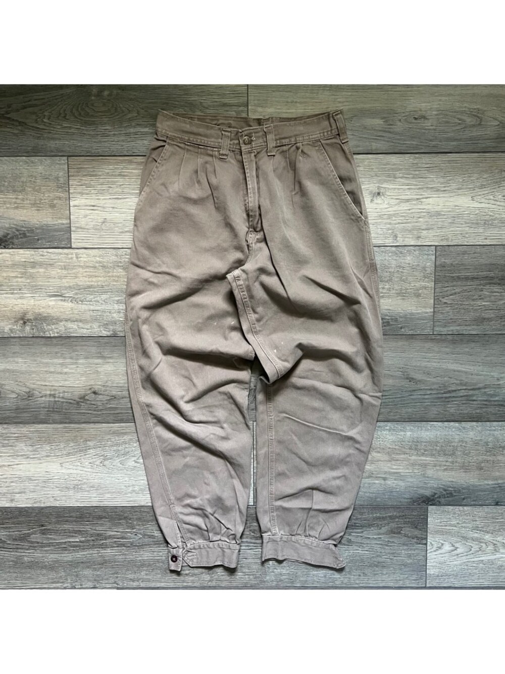 Vintage Gaucho Men's 30x30 Hiking Brown Tan Pants Trousers Baggy Stand Up
